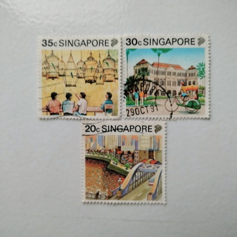 

Perangko Singapura 3 Keping Used 1 - Prangko Singapore