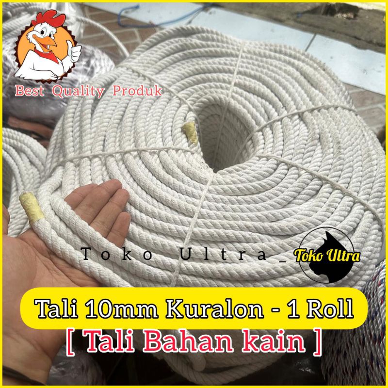 TALI 10MM 1ROLL / TALI BAHAN KAIN 10MM / TAMBANG 10MM / TALI KURALON 10MM / TALI KAIN 10MM / TALI ER
