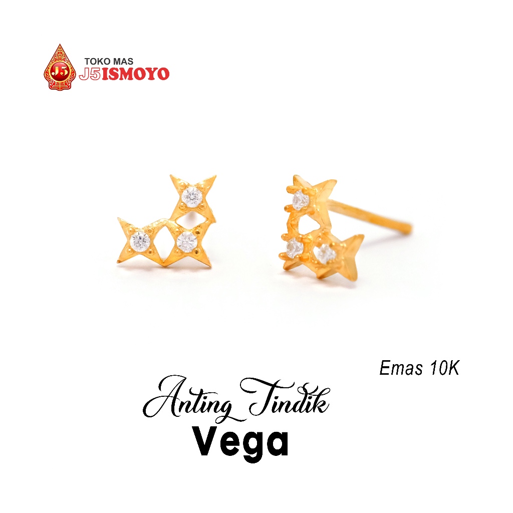 Anting Emas 10 Karat Tindik Vega J5 Ismoyo