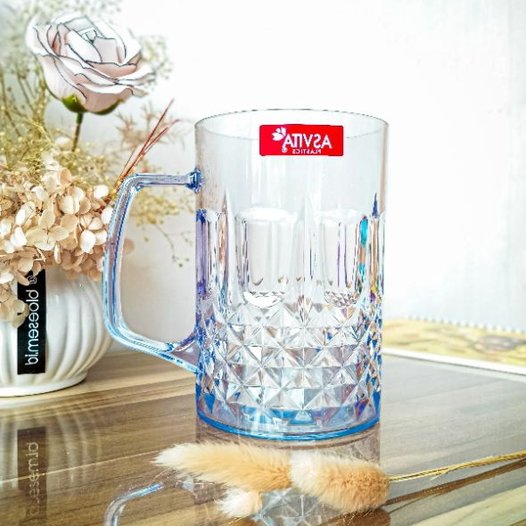 GELAS PLASTIK JUMBO / GELAS CRISTALINE GAGANG GB114 1000ML  ( 3456 )