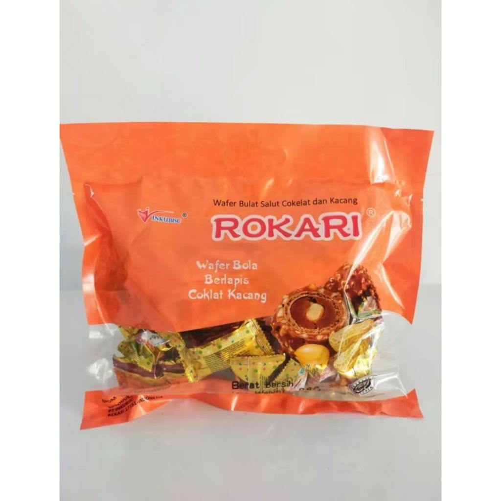 

Rokari premium wafer ball coklat kacang vanila susu isi 40pcs