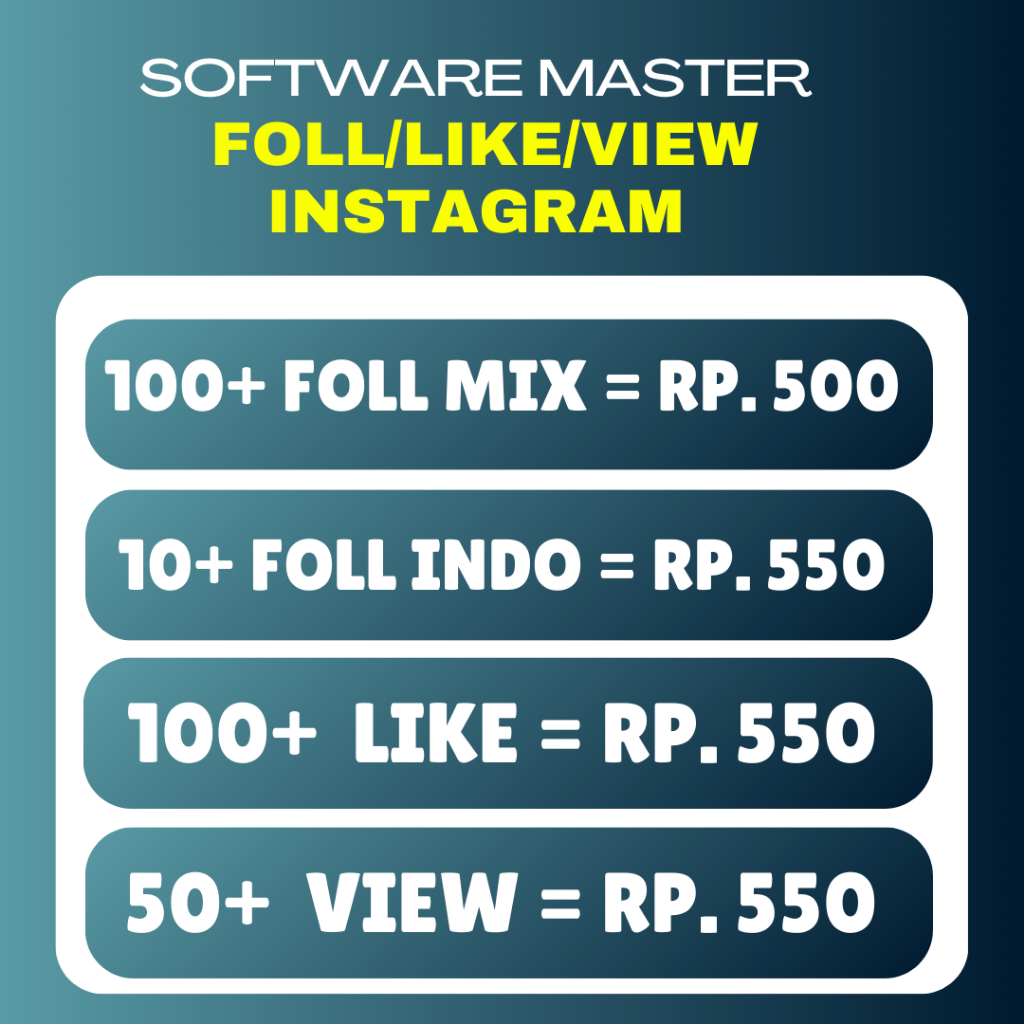FOLLOWERS IG/LIKE IG/VIEW IG BERGARANSI PERMANEN