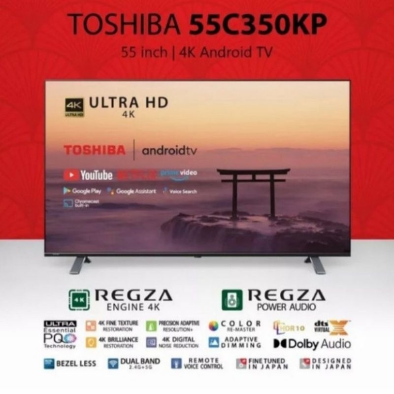 led tv Toshiba 55inch | 4k Android tv normal siap pakai