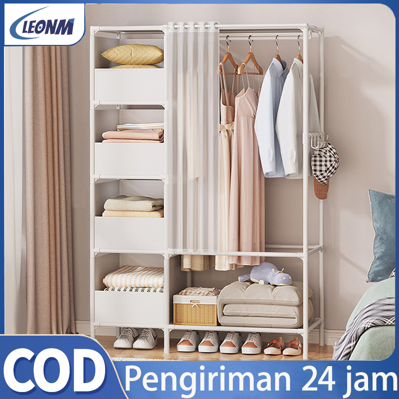 Lemari Pakaian/Lemari Pakaian Kain Portable/Lemari Pakaian Minimalis Stand/Rak Serbaguna Baju/Lemari