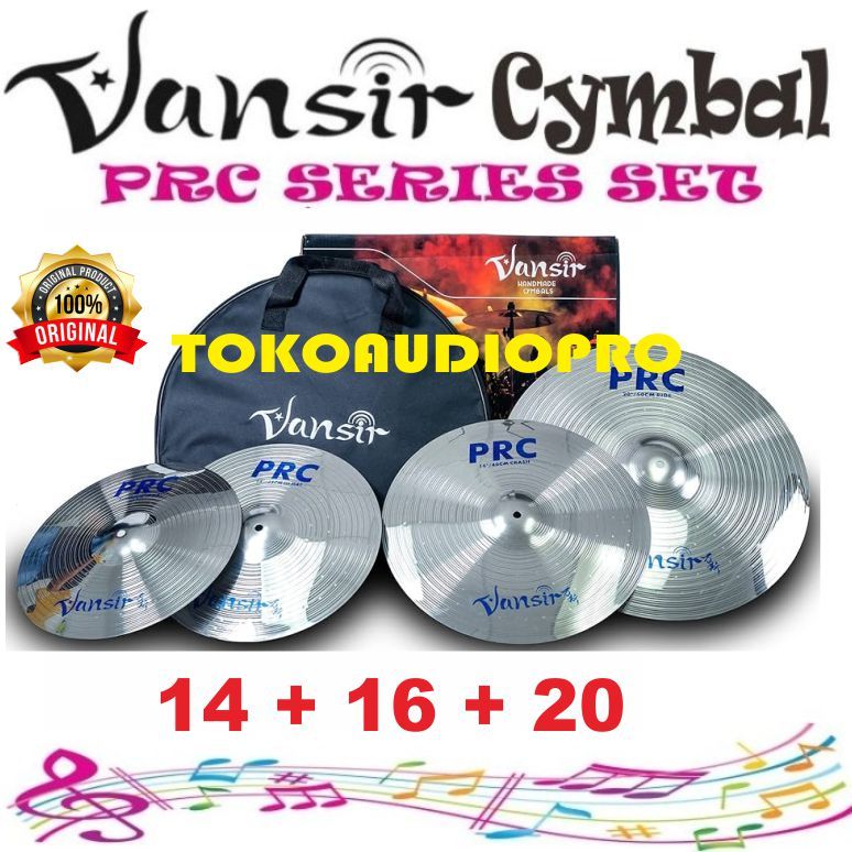 Cymbal Vansir PRC Series Set 14,16,20 Bag Simbal Drum Cymbal Set Murah