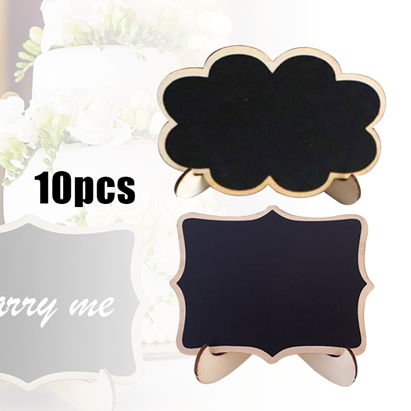 10PCS Mini Papan Tulis Blackboard Kapur Mini Chalkboard Papan Tulis Kapur Kayu Papan Kapur Menu Cafe
