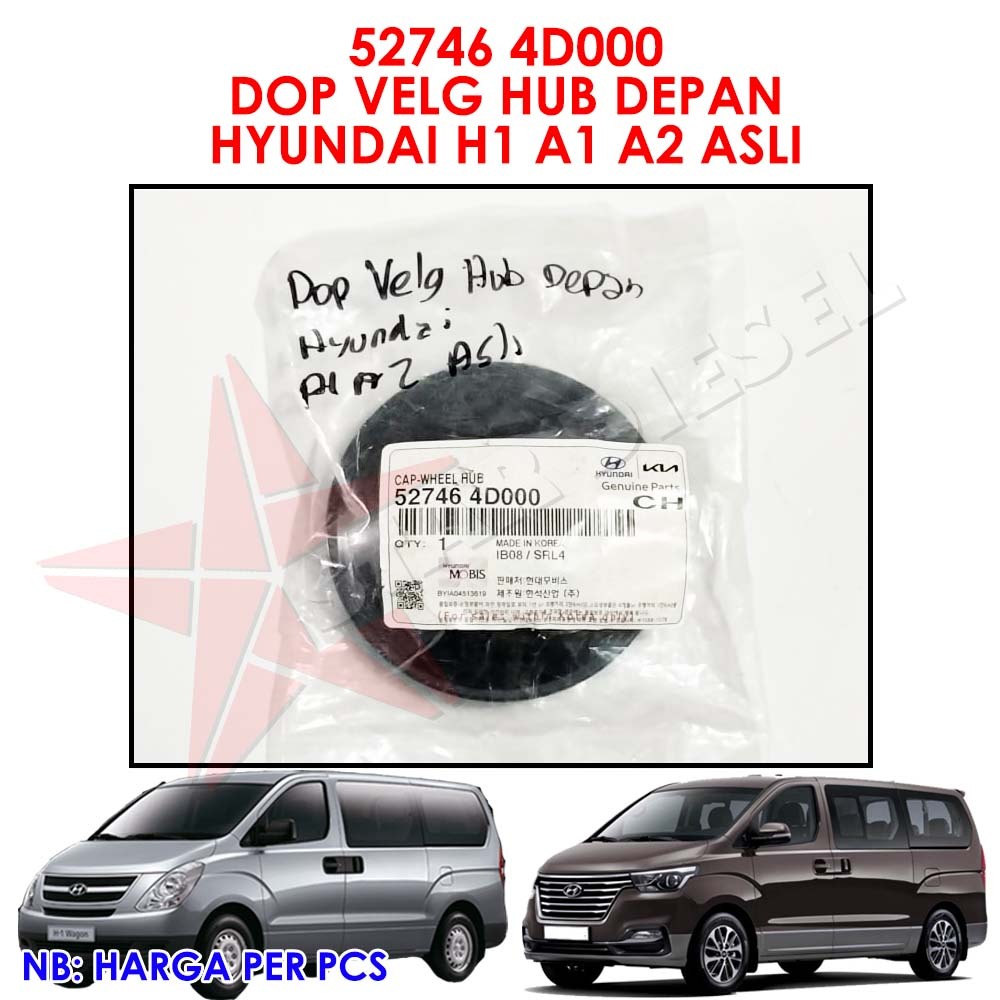 DOP WHEEL HUB HYUNDAI H1 STAREX ASLI 52746-4D000 TUTUP KEPALA KAMBING RODA BAGIAN DEPAN H1