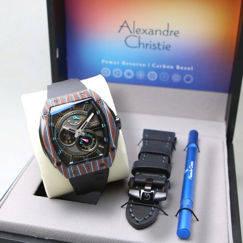 Jam Tangan Alexandre Christie AC 6608 MA Black Original