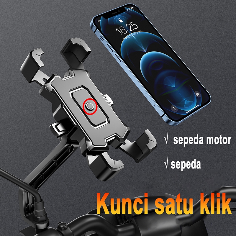 Holder Hp Motor Spion / Holder Hp Buat Di Motor / Tempat Hp Di Motor / Holder Hp Motor Besi / Duduka