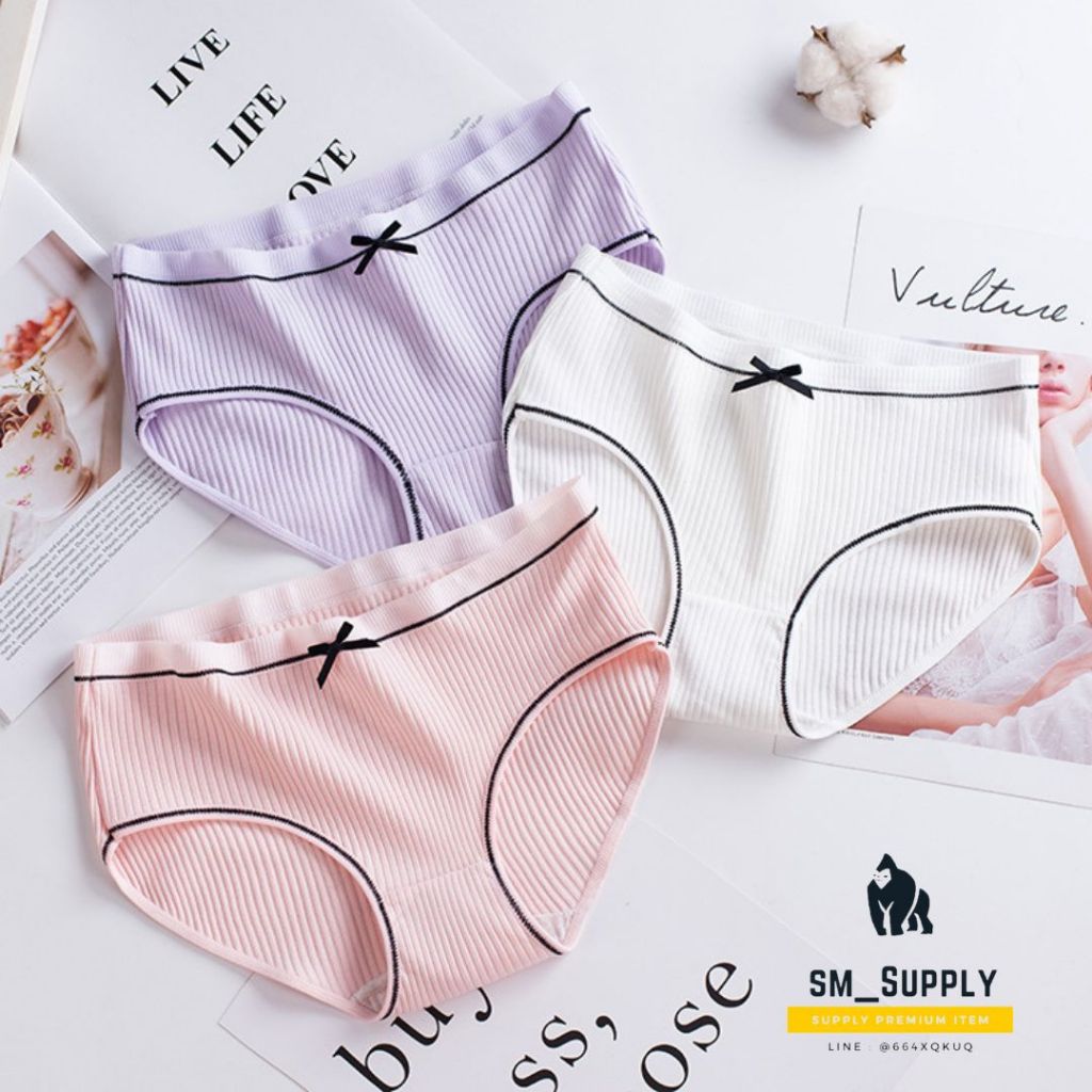 Celana Dalam Wanita/T12/ Underwear Cewek Seamless PITA POLOS LUCU CD Import Korea