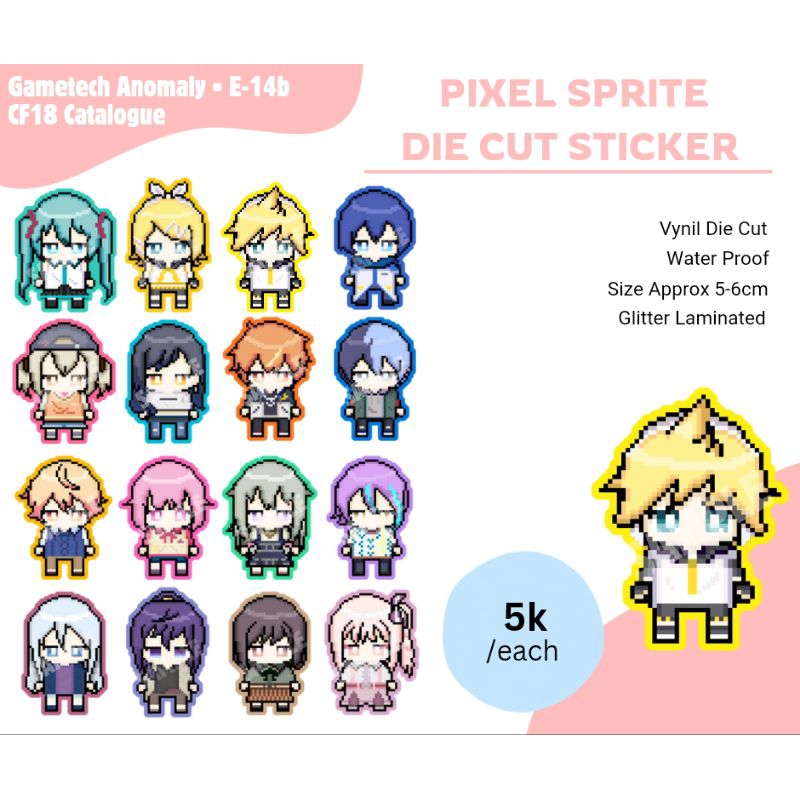 

Project Sekai Fanmerch - Pixel Sprite Die Cut Sticker