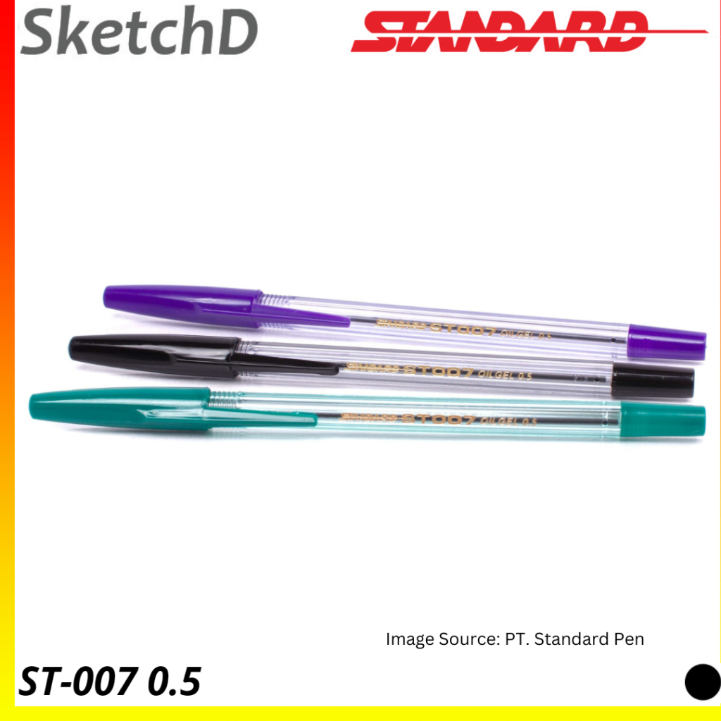 

Pulpen ST007 05 1 lusin Bolpoin Standard 0.5 mm grosir isi 12 pcs hitam / biru