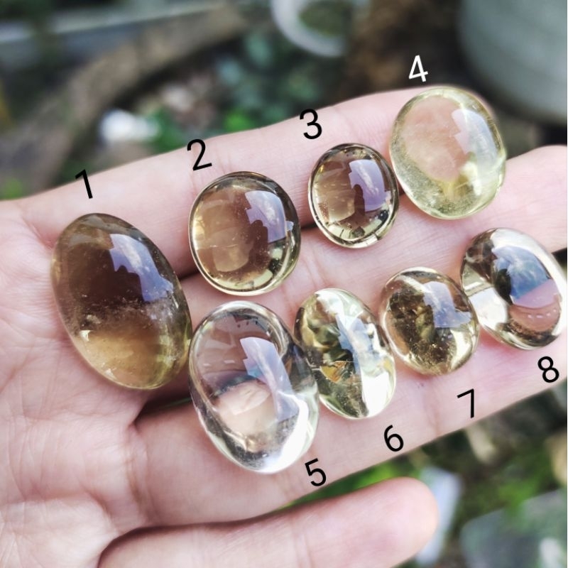 Natural Batu kecubung madu kalimantan / kecubung teh oval polos D / kecubung bensin