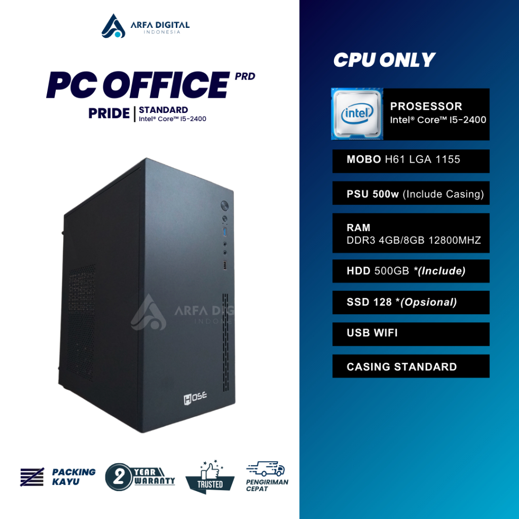 Komputer Full Set Murah Intel Core I5 Ram 8GB SSD 120GB HDD 500GB LED 19