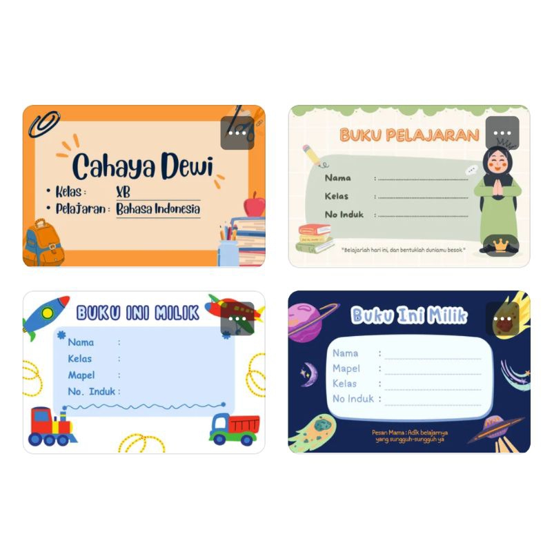 

stiker label buku anak
