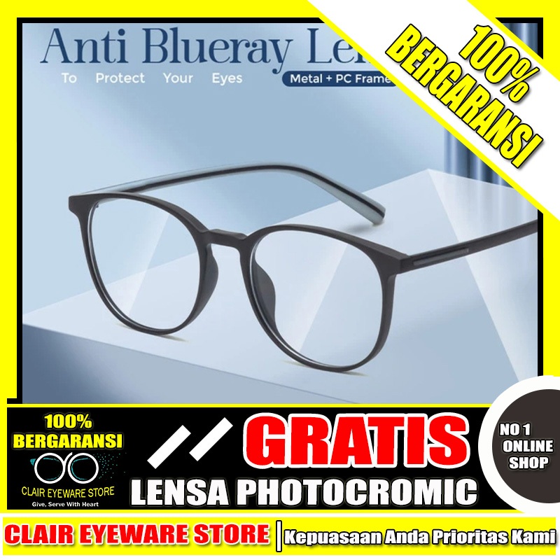 Optik Melawai Frame Kacamata Gaming Lentur Sport Blueray Photocromic Anti Radiasi Hp Komputer Minus 