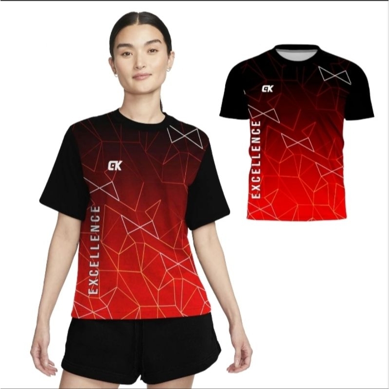 Baju Kaos Setelan Badminton Wanita Jumbo Kaos Voli Cewek Printing Kaos Training Premium Jersey Futsa
