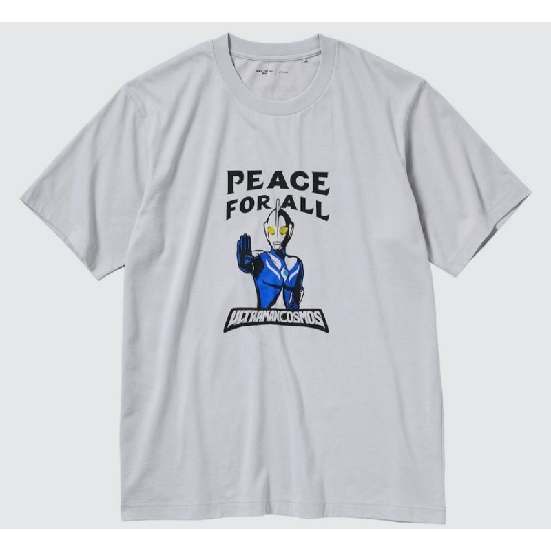 Kaos uniqlo UT peace for all grafis ultraman size XL