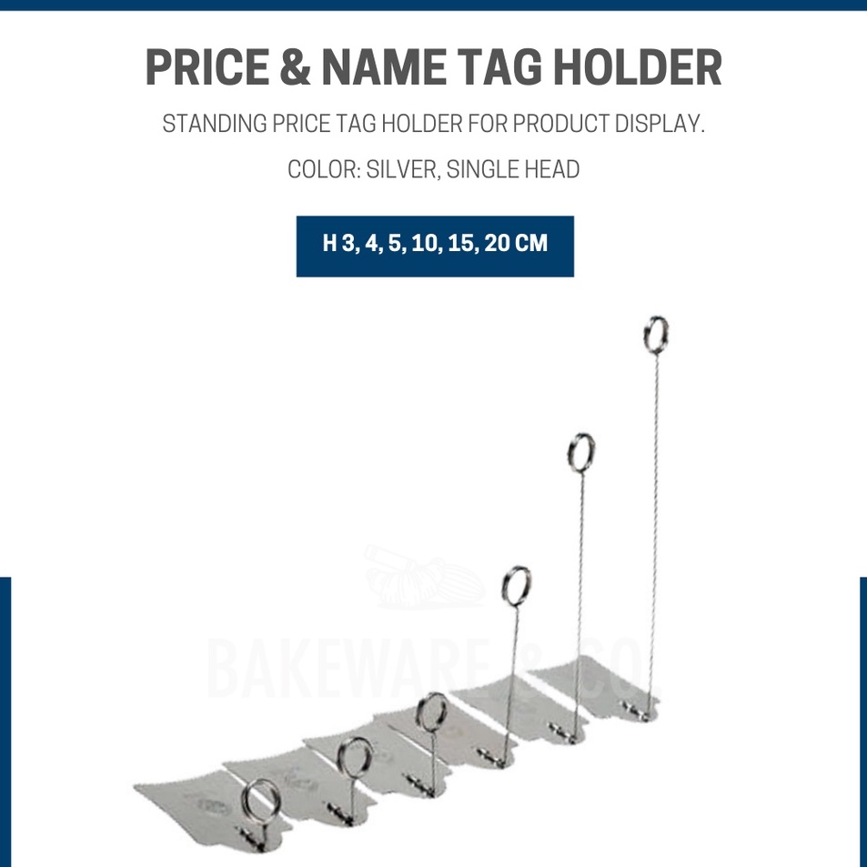 

Murah Terpopuler Price Name Tag Standing Display Holder Stainless Food Grade Single Ring