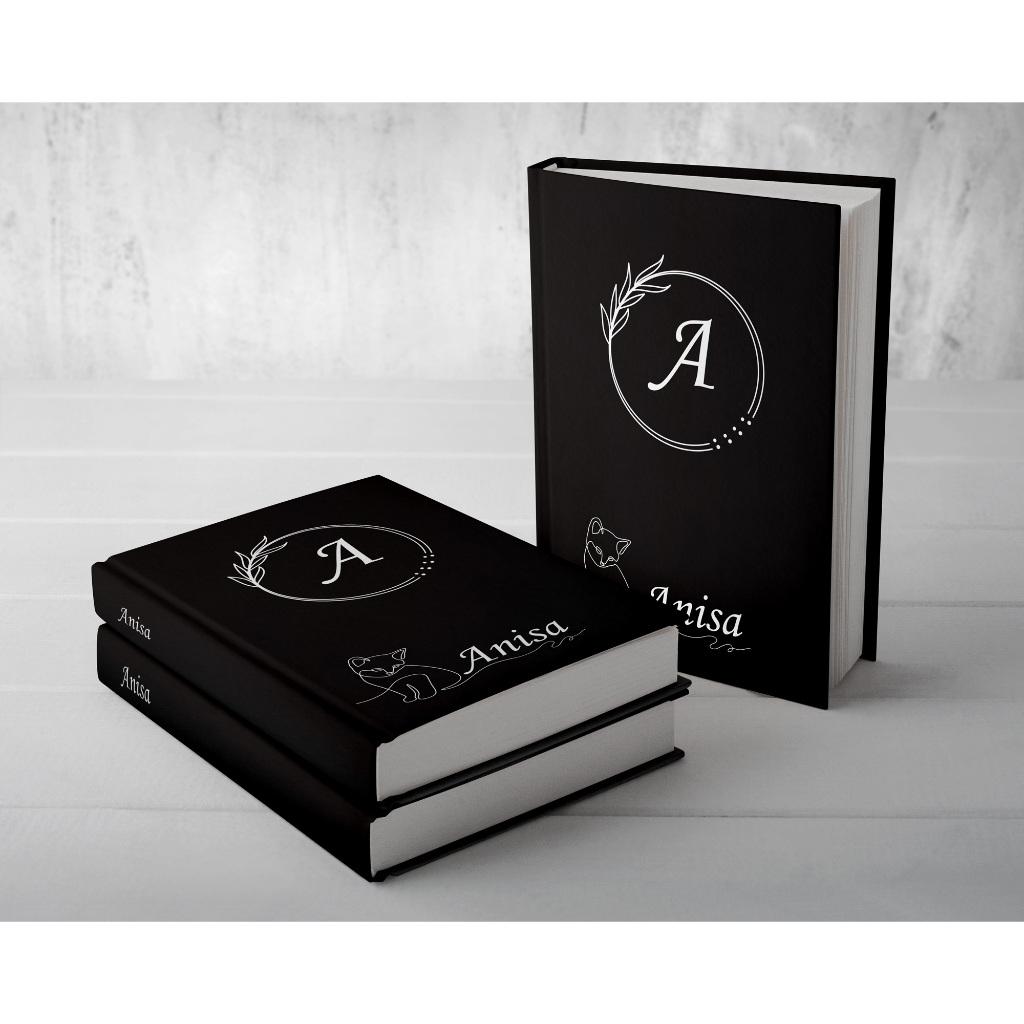 

notesbook, buku catatan, hard cover desain kucing ( costom nama, Inisial & quotes)