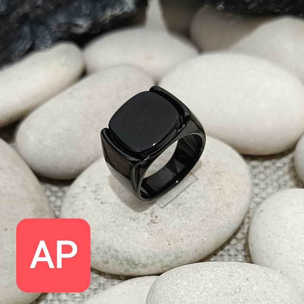CINCIN TITANIUM BATU ONIK MODEL KOTAK PRIA TERLARIS