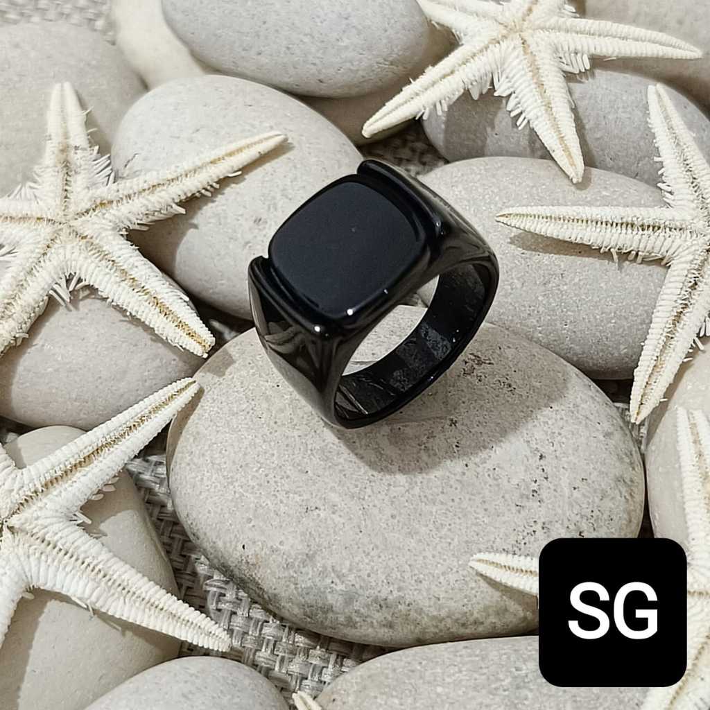 CINCIN TITANIUM BATU ONIK MODEL KOTAK PRIA TERLARIS