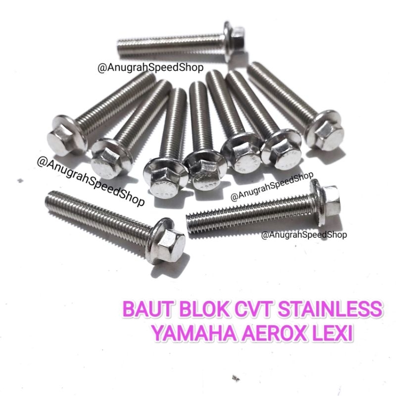[COD] BAUT BLOK CVT YAMAHA AEROX LEXI STAINLESS ORIGINAL 304 BAUT BAK TUTUP CVT AEROX LEXI 125 155 B