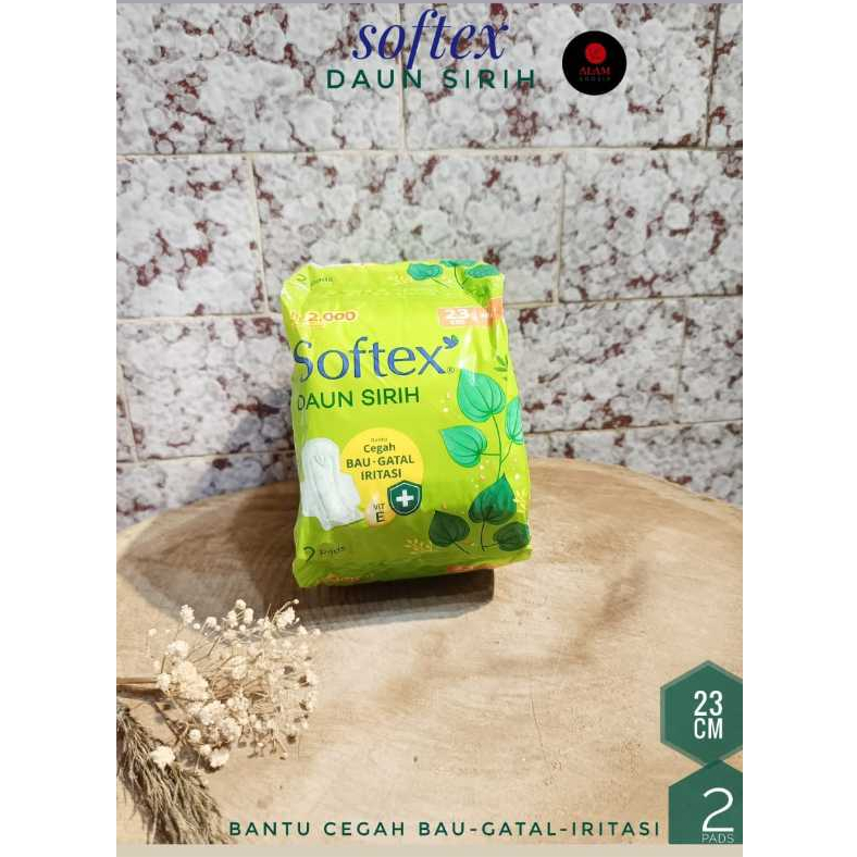 Aurabaik Softex Daun Sirih 2Pads 23 Cm Wing, 1Renteng 10 Sachet