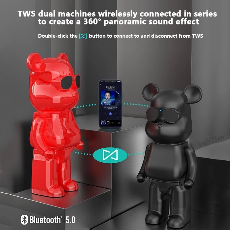 Patung Bearbrick Speaker Dekorasi Rumah / Bearbrick Popobe Figurine 2188
