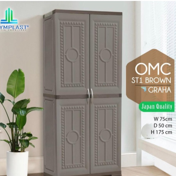 Lemari Pakaian Plastik Gantung OMC ST1 Graha Olymplast + Laci