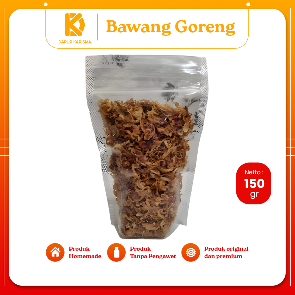 

Bawang Goreng Brambang Krispi Rasa Original Siap Saji Renyah Pouch 150 Gram Halal