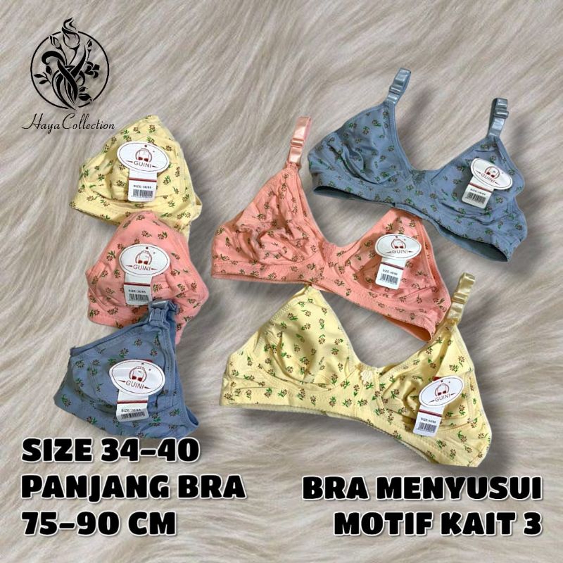 Bra Bh Menyusui Guini K3 Nursing Bra Motif Tanpa Kawat Bh Ibu Menyusui Pengait Atas