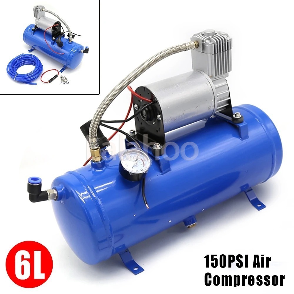 Tabung Kompresor Angin Otomatis 12V 24V air suspension compressor 150Psi Air Compressor Portable 6L