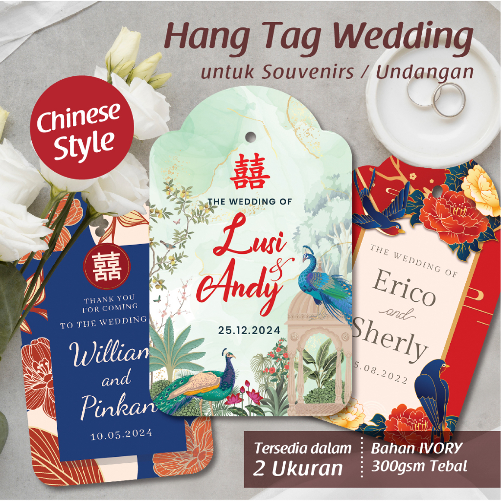 

Hang Tag Wedding/Engagement untuk Souvenir (Oriental Style)