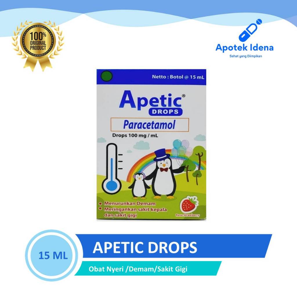 APETIC DROPS 15ml - Obat Paracetamol Bayi Menurunkan Demam - Obat demam bayi