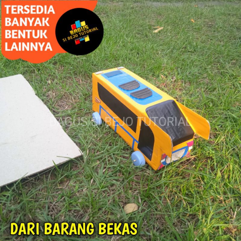 MOBIL MOBILAN BIS BUS BUSWAY PRAKARYA DARI KARDUS SEBAGAI TUGAS SEKOLAH