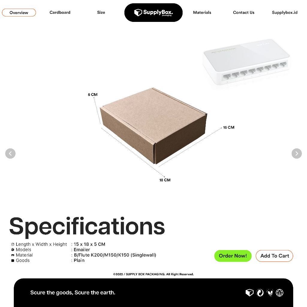 

KARDUS BOX PACKAGING 15 x 18 x 5 CM | Kardus | Cardboard | Dus Box