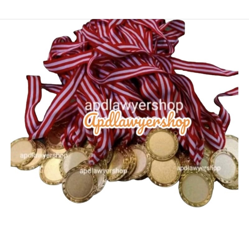 Medali Logam Besi Mendali Medali Emas Perak Perunggu Satuan Plus Tali Medali dan Ring