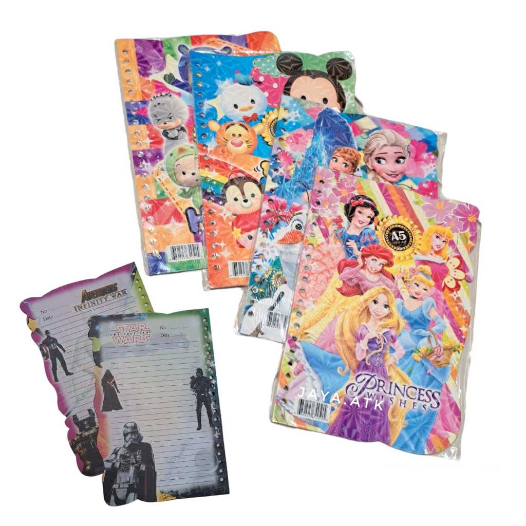 

KERTAS BINDER LOOSE LEAF A5 KARAKTER ANAK HOLO LUCU ISI 20 LBR MURAH KERTAS BUKU RING