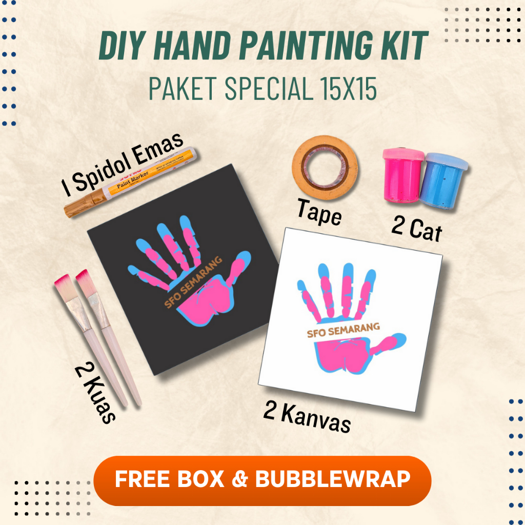 

DIY Hand Painting Kit MIX - 1 Set Kanvas Lukis Cap Tangan Pasangan