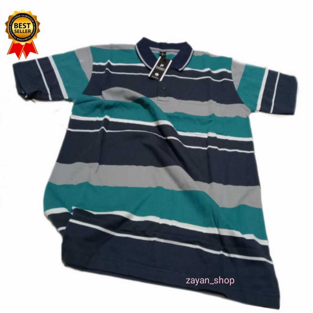 Baju kaos kerah salur pria lengan pendek  ada saku berkualitas bagus