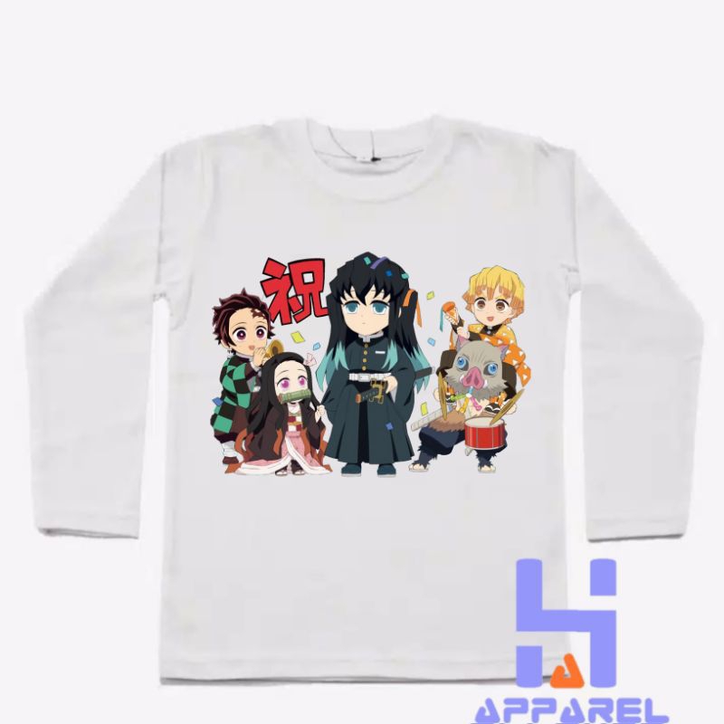 BAJU ANAK KAOS ANAK DEMON SLAYER LENGAN PANJANG