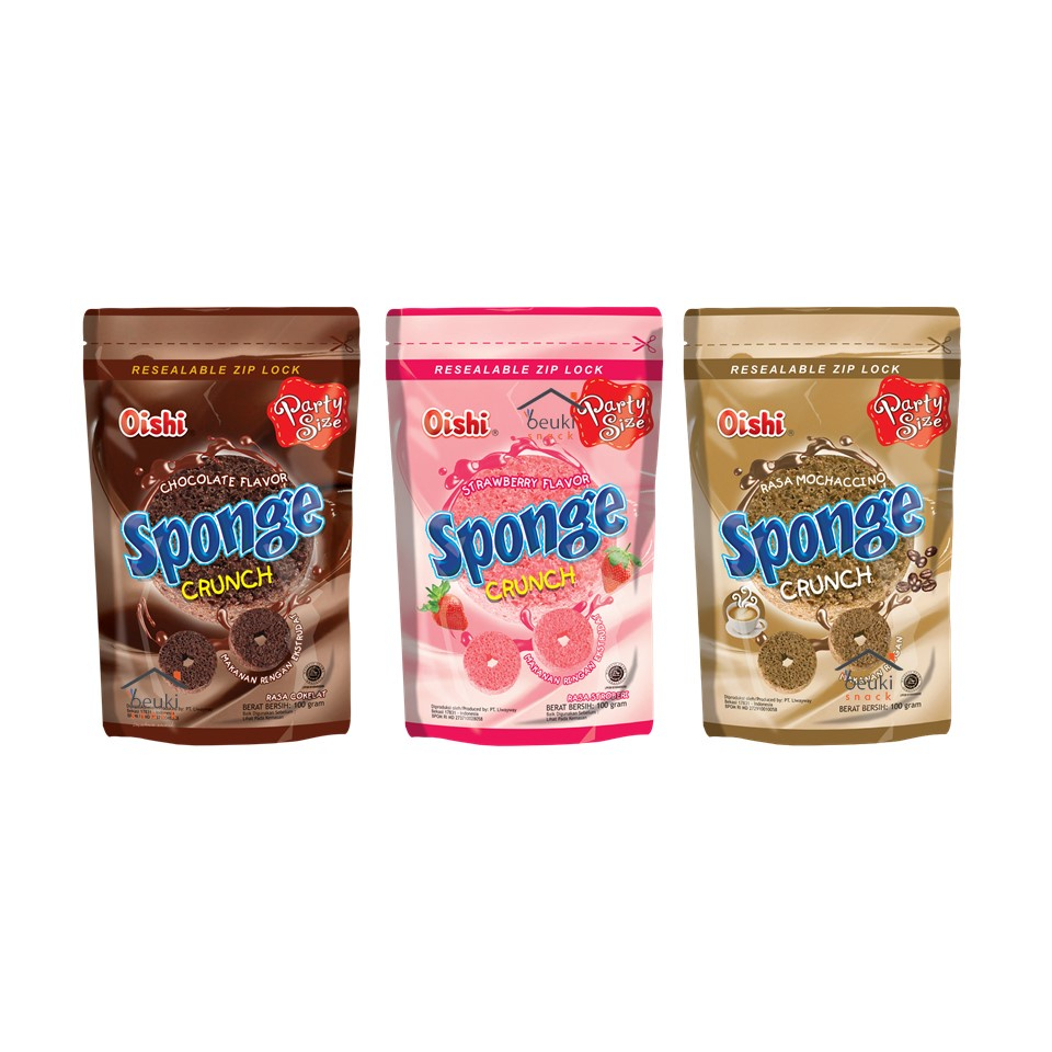 

Oishi Sponge Crunch Snack Cokelat Strawberry Pouch 100g All Variant