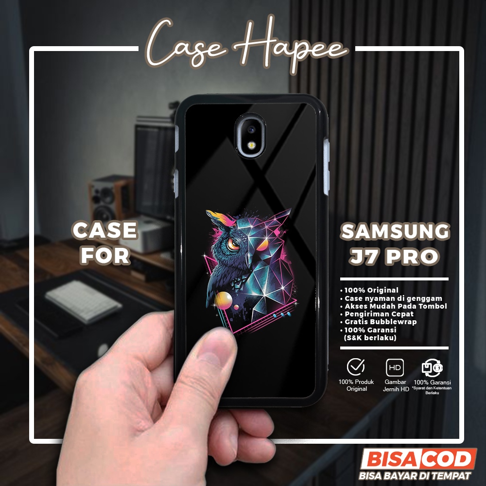 Case Samsung J7 Pro Casing Samsung J7 Pro [OWL] Casehapee Case Glossy Case Aesthetic Custom Case Pre