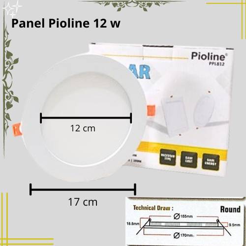 Lampu Downlight LED Pioline 12W Bulat Slim 12Watt 12 Watt LED Panel Downlight Round 6 Inchi INBOW ☀️