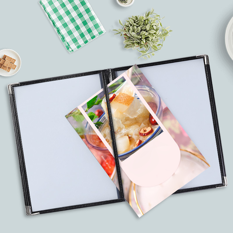 

2/3/4 Page A4 Buku Menu Restoran Kulit Cover Pelindung Menu Cover Menu Sampul Buku