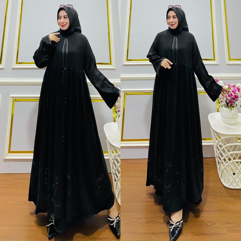 Abaya Hitam Turkey Modern Remaja Abaya Turki Mewah Terbaru 2024 Gamis Abaya Jumbo  Gamis Abaya Turki