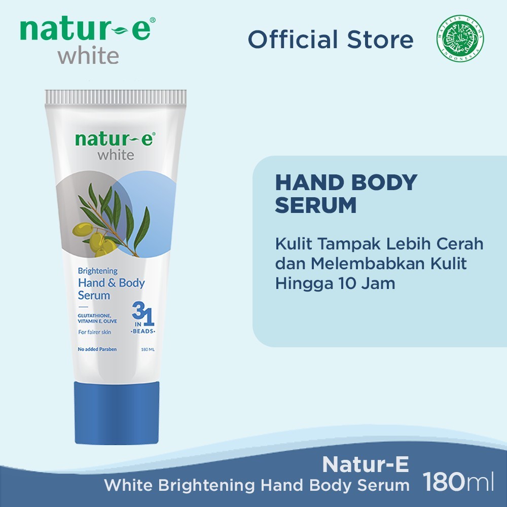 Natur-E White Brightening Hand Body Serum 180ml - Natur E Hand Body Lotion [BPOM]