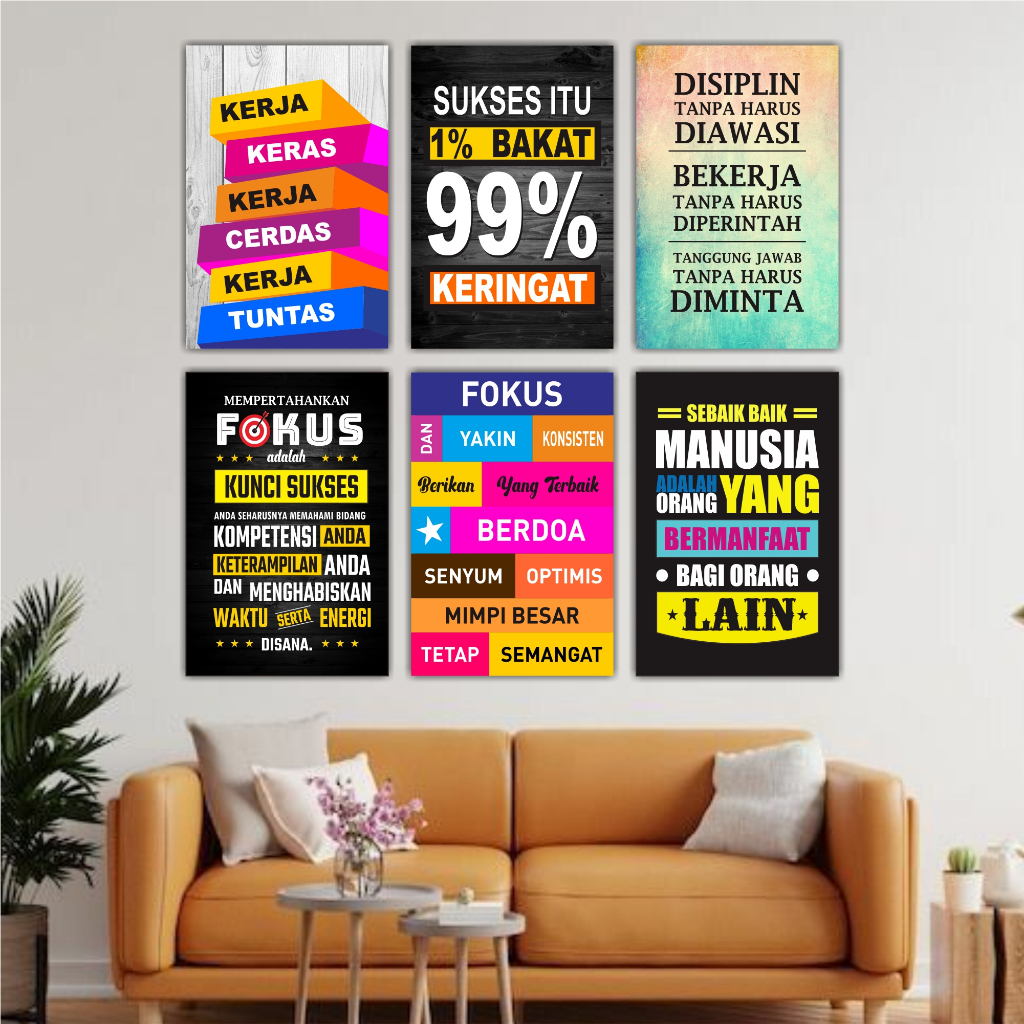hiasan dinding quotes kata motivasi pajangan kamar dekorasi ruang tamu poster papan kayu