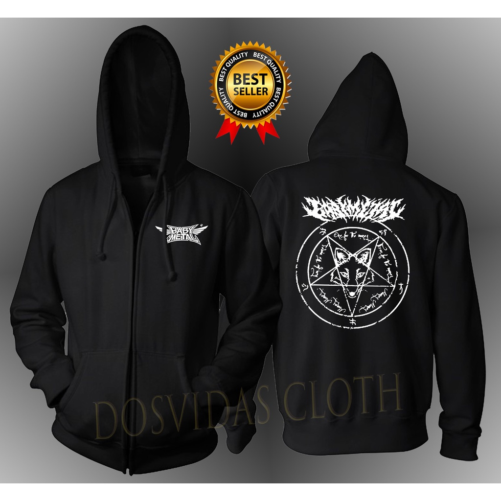 BERKUALITAS Jaket Sweater Hoodie Zipper BAND BABYMETAL Keren Pria & Wanita BABY METAL THEOWL